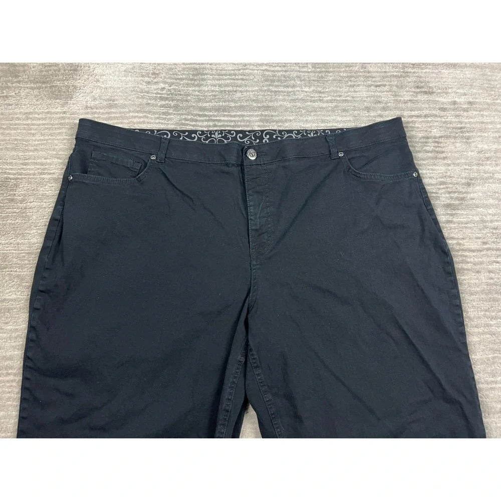 Faded Glory‎ Denim Shorts Womens 26W Black Bermuda Stretch Cuffed Mid Rise